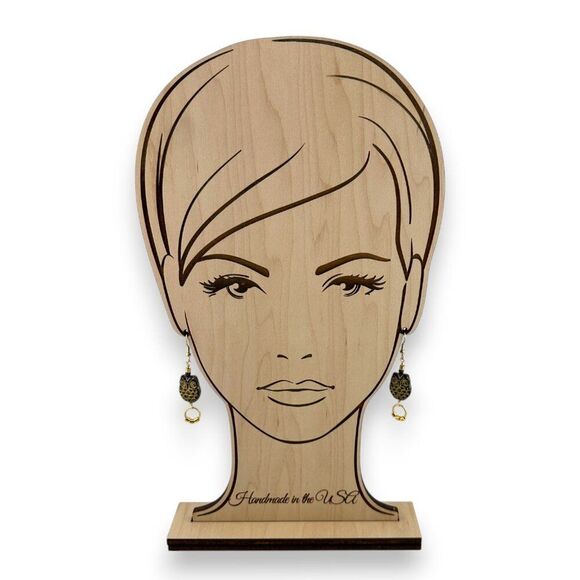 Czech Glass Gold Jet Owl Spinel Earrings Gold Plated Hooks and Beads - Picture 6 of 7